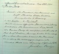memo from Club minutes of 1925